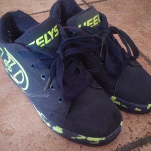 Heely's Dark Blue and Neon Green Skate Shoes